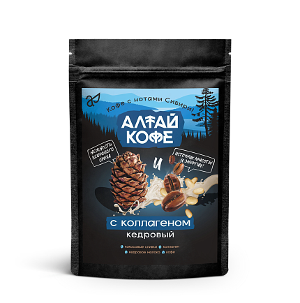 Кедровый напиток "Алтай кофе "С коллагеном" 120 гр